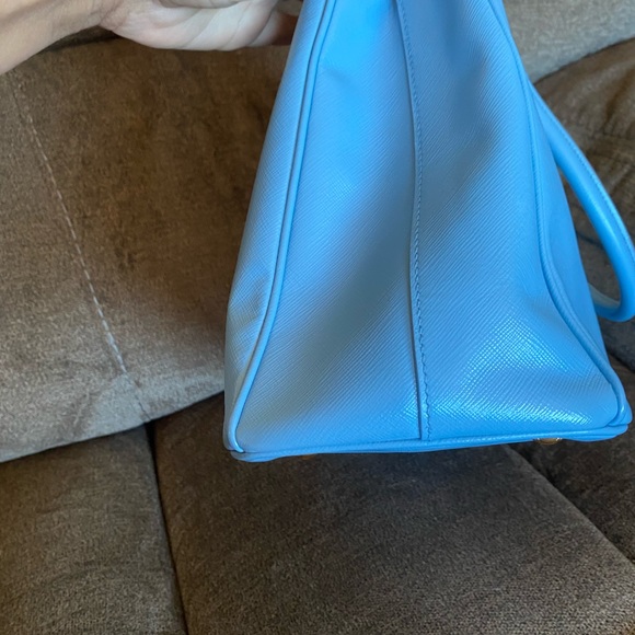 Authentic Prada double Lux tote purse blue with card - Picture 6 of 12